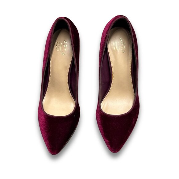 Audrey Brooke Fuchsia Bella Heels Size 8.5 Apt. 9 Dynamic Comfort Velvet Finish - Picture 2 of 8